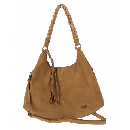 Torebka Damska Worek Shopper Torba na Ramię duża pajemna CC6612 Brązowa