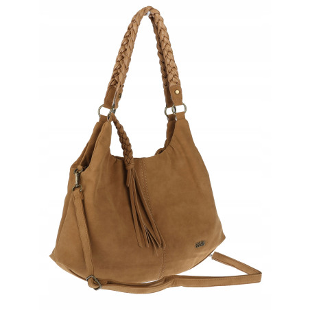 Torebka Damska Worek Shopper Torba na Ramię duża pajemna CC6612 Brązowa