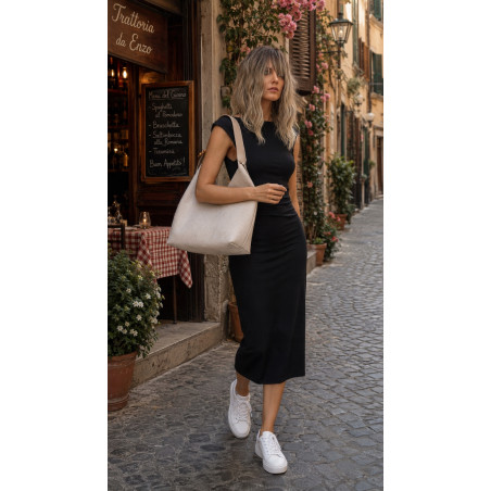 Torebka damska Tommasini A4 na ramię duża shopper worek NO3803 Beżowa