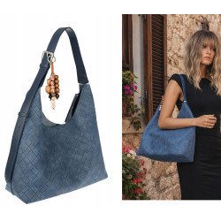 Torebka damska Tommasini A4 na ramię duża shopper worek NO3803 Niebieska