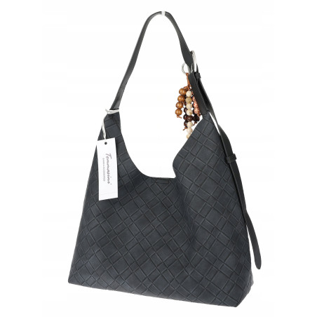 Torebka damska Tommasini A4 na ramię duża shopper worek NO3803 Czarna