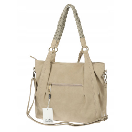 Torebka Damska Worek Shopper Torba na Ramię duża pajemna CC6611 Beżowa