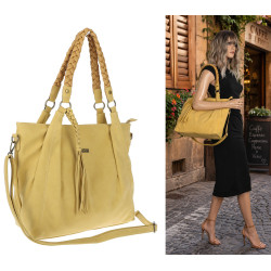 Torebka Damska Worek Shopper Torba na Ramię duża pajemna CC6611 Żółta