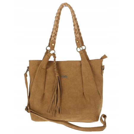Torebka Damska Worek Shopper Torba na Ramię duża pajemna CC6611 Brązowa