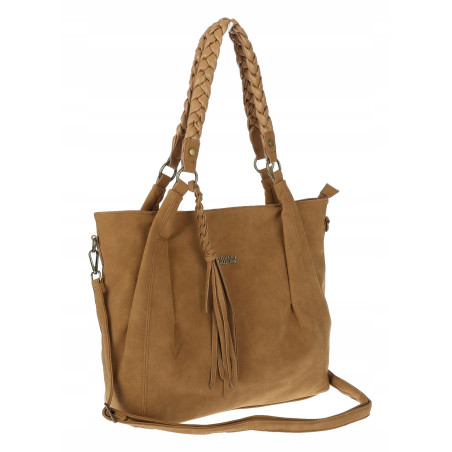 Torebka Damska Worek Shopper Torba na Ramię duża pajemna CC6611 Brązowa