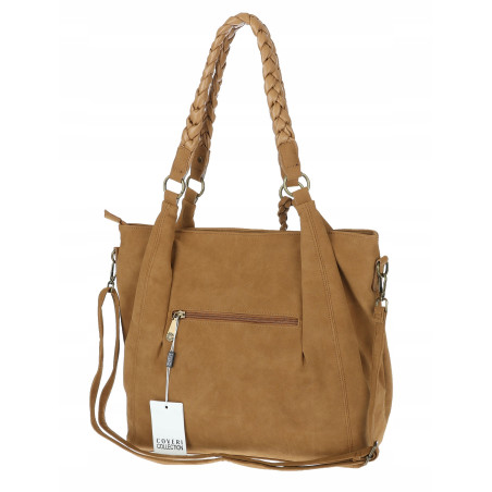 Torebka Damska Worek Shopper Torba na Ramię duża pajemna CC6611 Brązowa