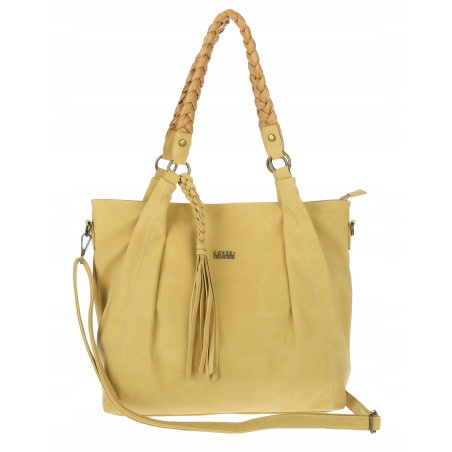 Torebka Damska Worek Shopper Torba na Ramię duża pajemna CC6611 Żółta