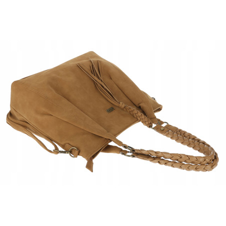 Torebka Damska Worek Shopper Torba na Ramię duża pajemna CC6611 Brązowa