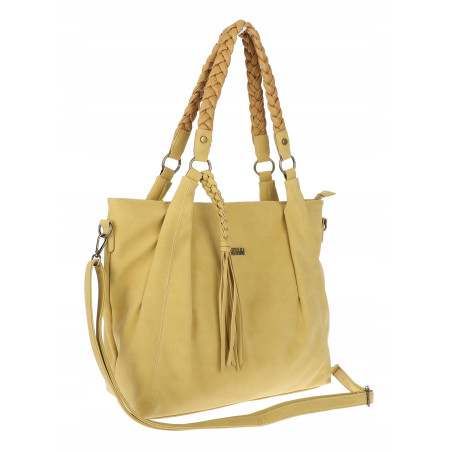 Torebka Damska Worek Shopper Torba na Ramię duża pajemna CC6611 Żółta