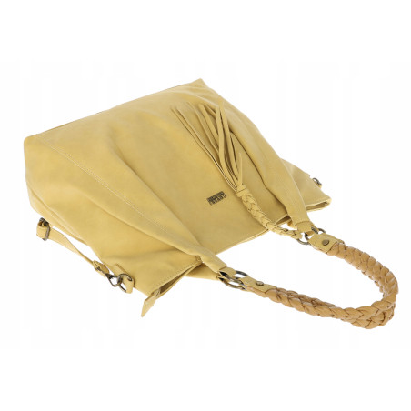 Torebka Damska Worek Shopper Torba na Ramię duża pajemna CC6611 Żółta