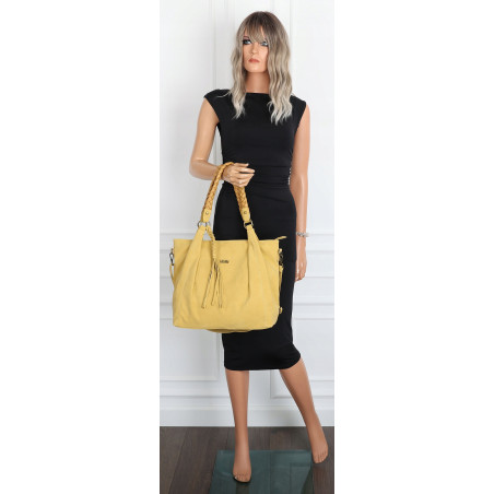 Torebka Damska Worek Shopper Torba na Ramię duża pajemna CC6611 Żółta