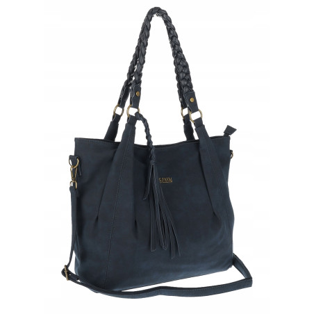 Torebka Damska Worek Shopper Torba na Ramię duża pajemna CC6611 Granatowa