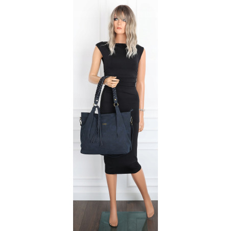 Torebka Damska Worek Shopper Torba na Ramię duża pajemna CC6611 Granatowa