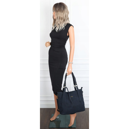 Torebka Damska Worek Shopper Torba na Ramię duża pajemna CC6611 Granatowa