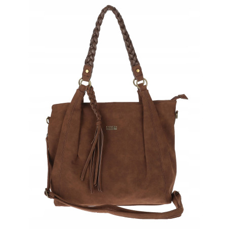 Torebka Damska Worek Shopper Torba na Ramię duża pajemna CC6611 Czekoladowa