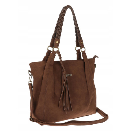 Torebka Damska Worek Shopper Torba na Ramię duża pajemna CC6611 Czekoladowa