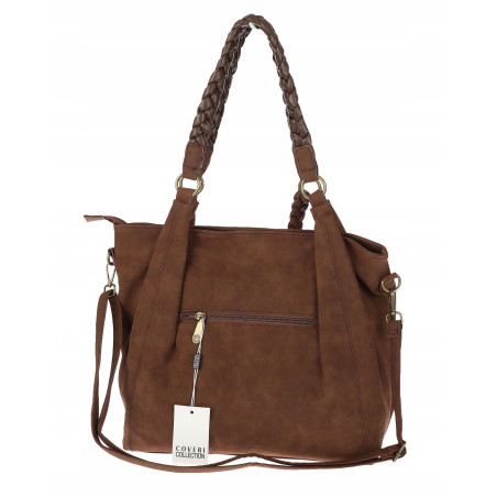 Torebka Damska Worek Shopper Torba na Ramię duża pajemna CC6611 Czekoladowa