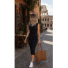 Torebka damska shopper zamszowa z ćwiekami modna listonoszka KJ1136 Brązowa