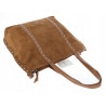 Torebka damska shopper zamszowa z ćwiekami modna listonoszka KJ1136 Brązowa