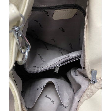 Torebka damska shopper zamszowa z ćwiekami modna listonoszka KJ1136 Brązowa
