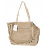 Torebka damska shopper zamszowa z ćwiekami modna listonoszka KJ1136 Beżowa