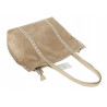 Torebka damska shopper zamszowa z ćwiekami modna listonoszka KJ1136 Beżowa