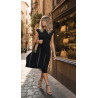 Torebka damska shopper zamszowa z ćwiekami modna listonoszka KJ1136 Czarna