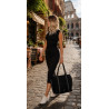 Torebka damska shopper zamszowa z ćwiekami modna listonoszka KJ1136 Czarna