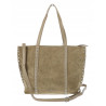 Torebka damska shopper zamszowa z ćwiekami modna listonoszka KJ1136 Zielona