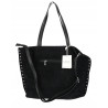 Torebka damska shopper zamszowa z ćwiekami modna listonoszka KJ1136 Czarna