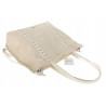 Torebka damska shopper zamszowa z ćwiekami modna listonoszka KJ1136 Beżowa