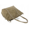 Torebka damska shopper zamszowa z ćwiekami modna listonoszka KJ1136 Zielona