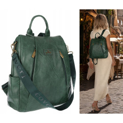 Plecak damski 2w1 torebka shopper duża pojemna na ramię CS1291 Zielona