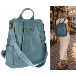 Plecak damski 2w1 torebka shopper duża pojemna na ramię CS1291 Niebieska