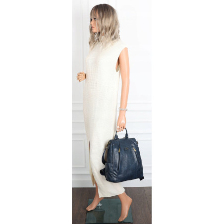 Plecak damski 2w1 torebka shopper duża pojemna na ramię CS1291 Granatowa