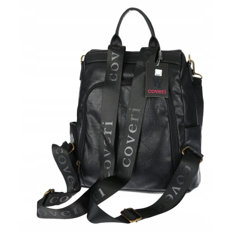Plecak damski 2w1 torebka shopper pracy duża pojemna na ramię CS1291 Czarna