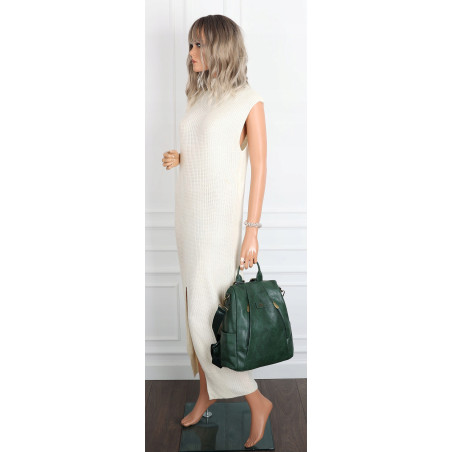 Plecak damski 2w1 torebka shopper duża pojemna na ramię CS1291 Zielona
