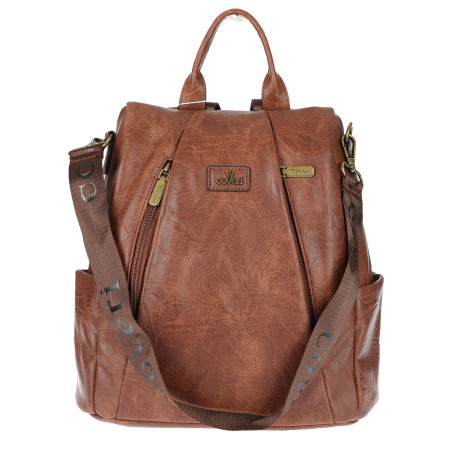 Plecak damski 2w1 torebka shopper duża pojemna na ramię CS1291 Brązowa
