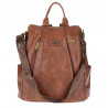Plecak damski 2w1 torebka shopper duża pojemna na ramię CS1291 Brązowa