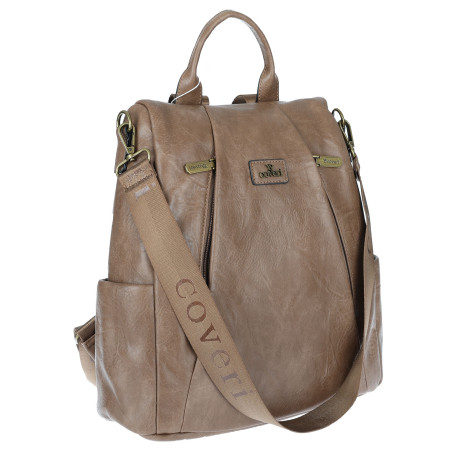 Plecak damski 2w1 torebka shopper duża pojemna na ramię CS1291 Brązowa