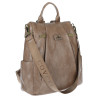 Plecak damski 2w1 torebka shopper duża pojemna na ramię CS1291 Brązowa