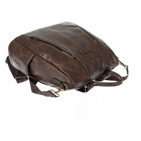 Plecak damski 2w1 torebka shopper duża pojemna na ramię CS1291 Czekoladowa