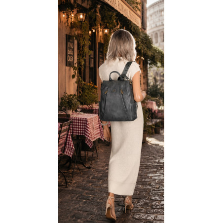 Plecak damski 2w1 torebka shopper szkoły duża pojemna na ramię CS1291 Szara