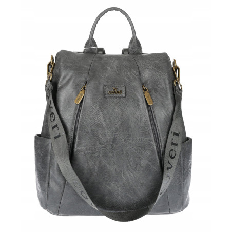 Plecak damski 2w1 torebka shopper szkoły duża pojemna na ramię CS1291 Szara