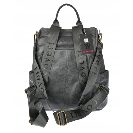 Plecak damski 2w1 torebka shopper szkoły duża pojemna na ramię CS1291 Szara