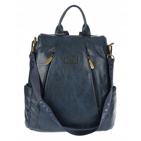 Plecak damski 2w1 torebka shopper duża pojemna na ramię CS1291 Granatowa