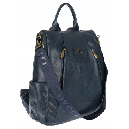 Plecak damski 2w1 torebka shopper duża pojemna na ramię CS1291 Granatowa