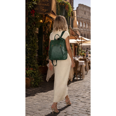 Plecak damski 2w1 torebka shopper duża pojemna na ramię CS1291 Zielona