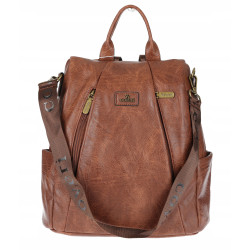 Plecak damski 2w1 torebka shopper duża pojemna na ramię CS1291 Brązowa