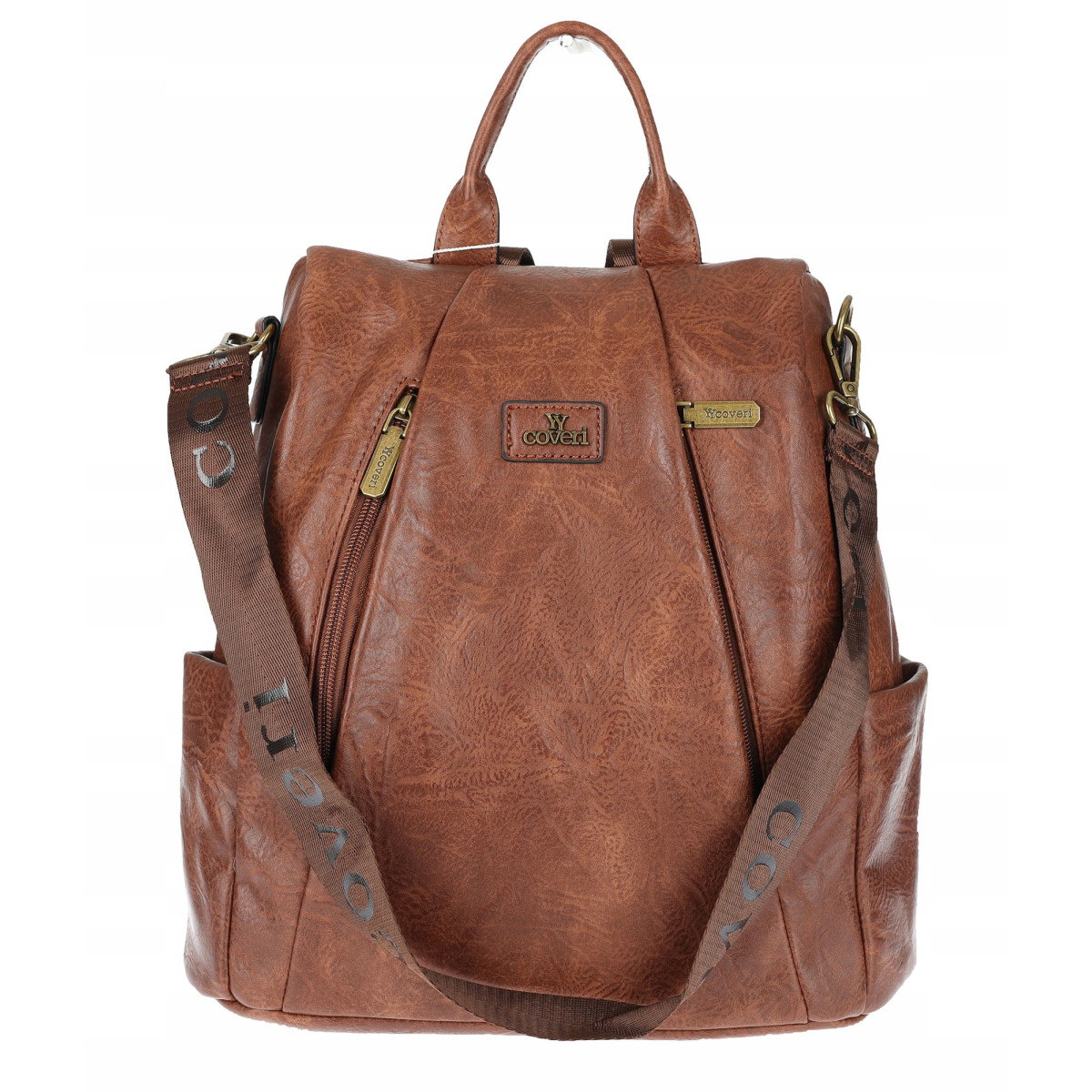 Plecak damski 2w1 torebka shopper duża pojemna na ramię CS1291 Brązowa